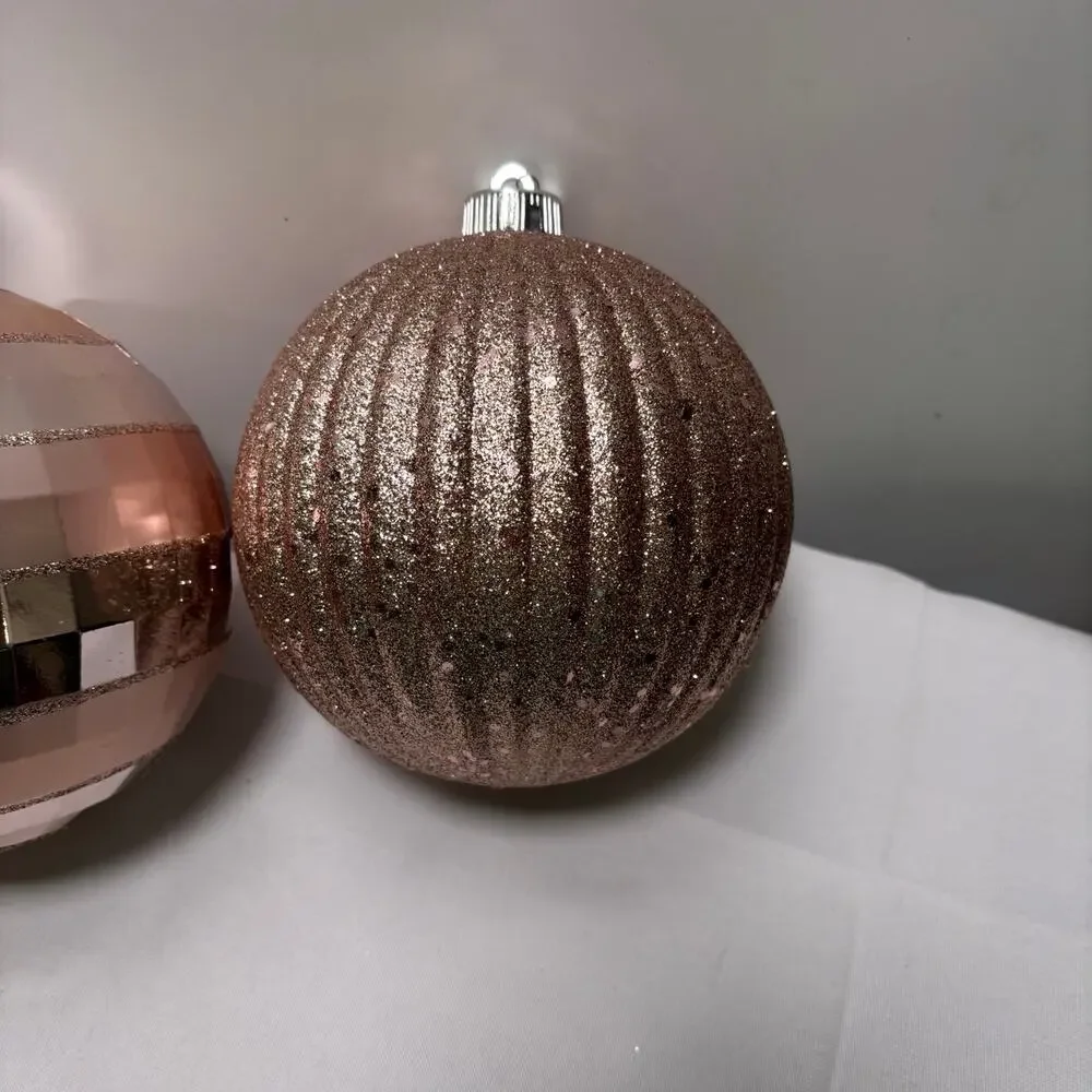 Large 6” Christmas Ball Ornaments - Two